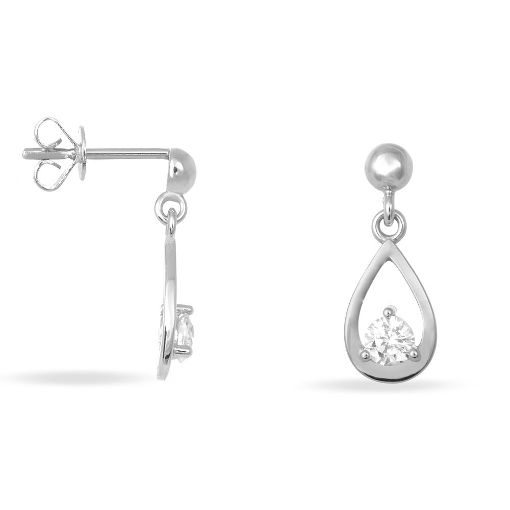 Boucles D'oreilles Puces Bethilda Argent Blanc Oxyde De Zirconium - Puces Femme | Marc Orian