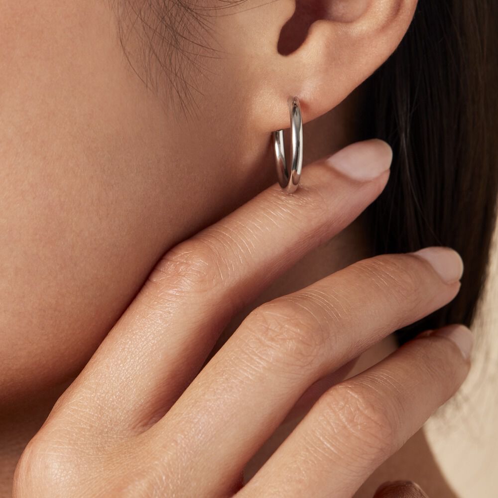 Créoles Argent Blanc Olympia - Créoles Femme | Marc Orian