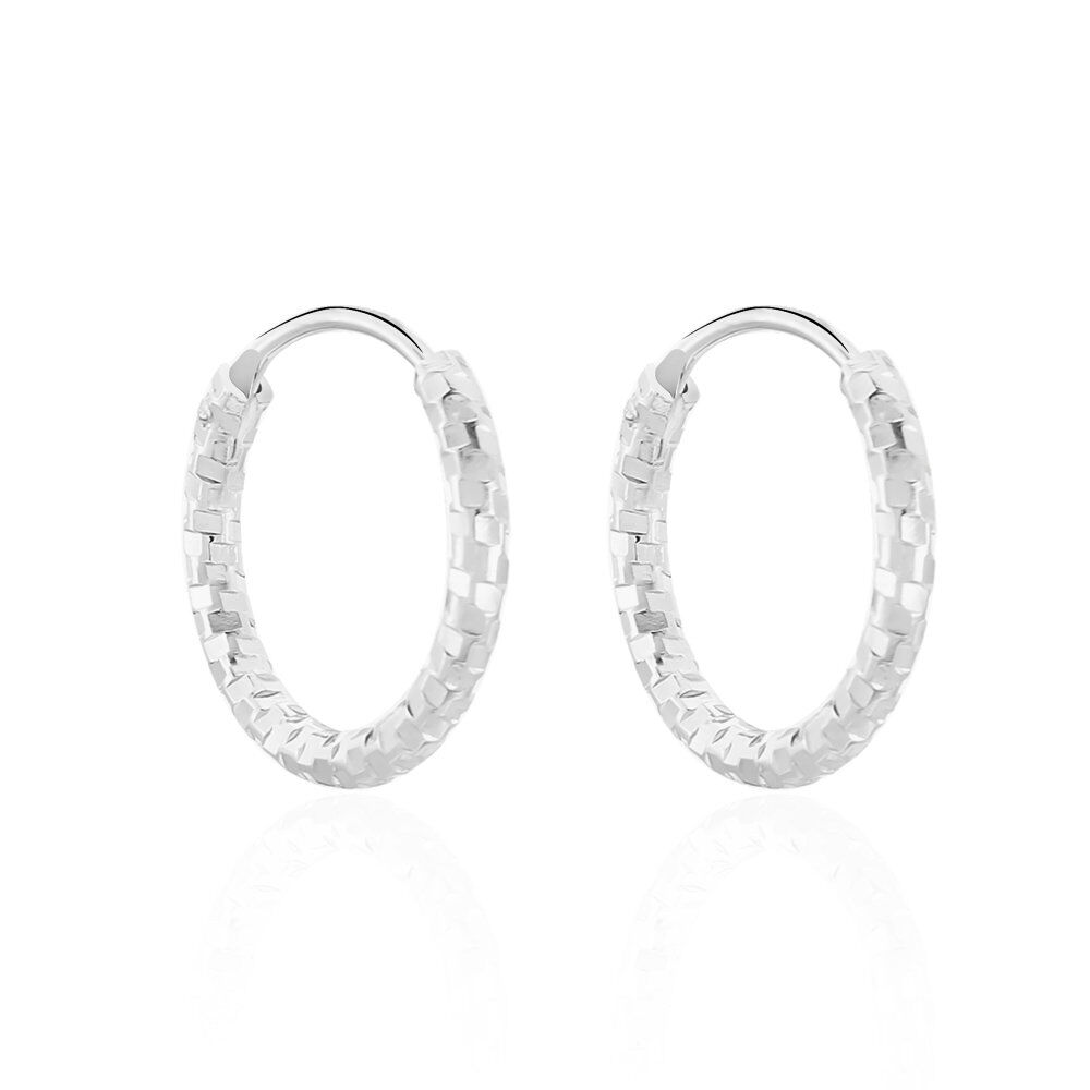 Créoles Argent Blanc Agathe - Créoles Femme | Marc Orian