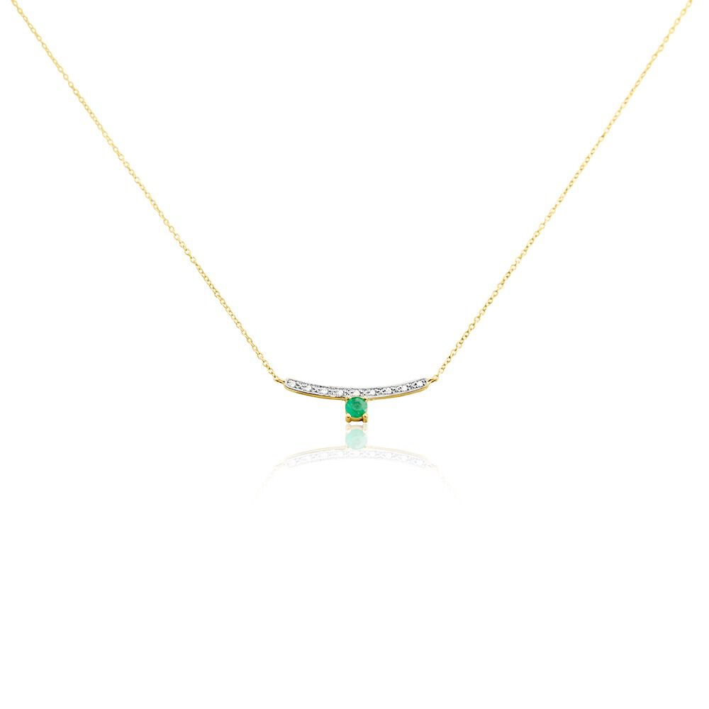 Collier Emeald Is The New Black Or Jaune Emeraude Diamant - Colliers avec pierres Femme | Marc Orian