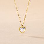 Collier Coeur Serti Clos Or Jaune Oxyde De Zirconium - Colliers avec pierres Femme | Marc Orian