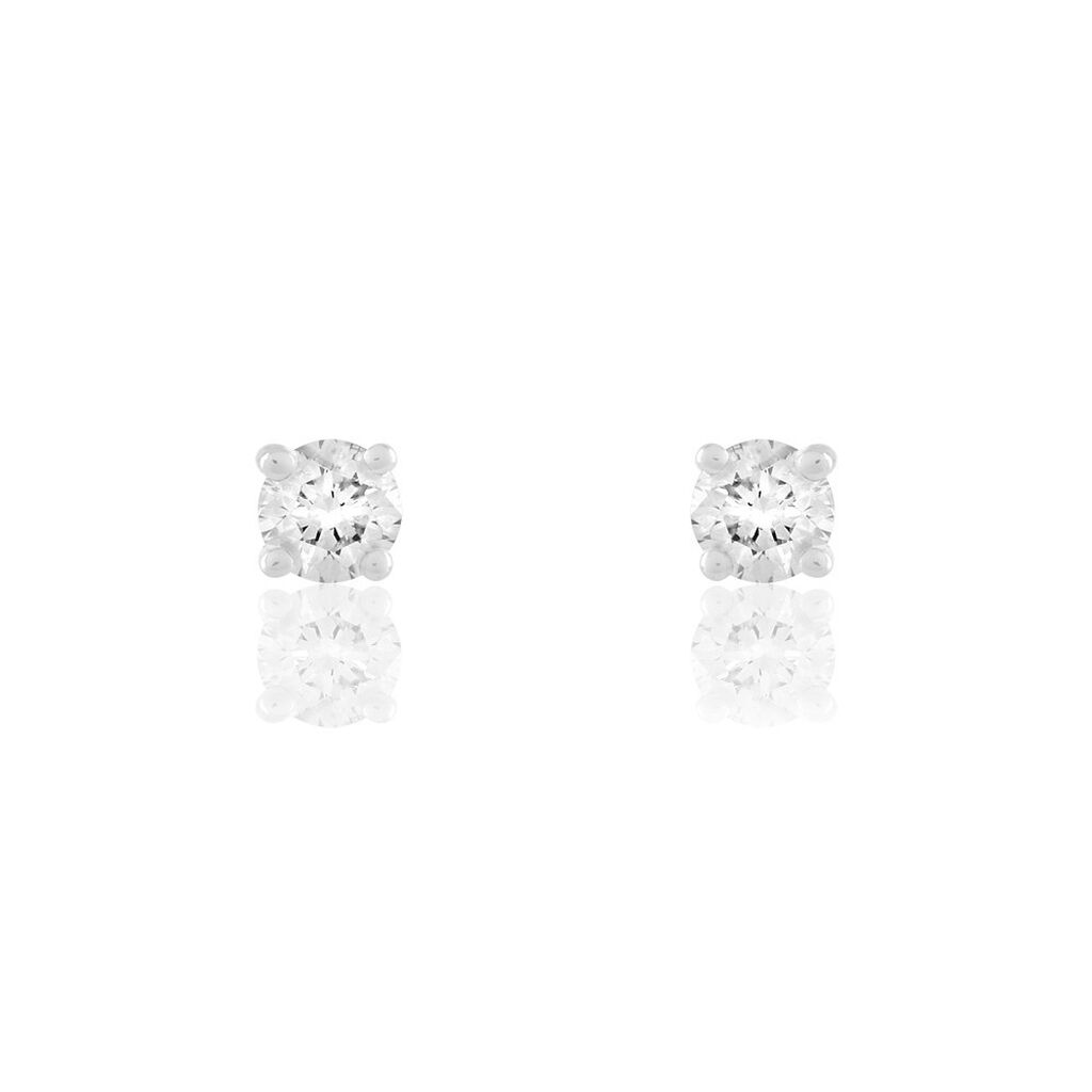 Boucles D'oreilles Puces Victoria Or Blanc Diamant - Boucles d'oreilles pierres précieuses Femme | Marc Orian