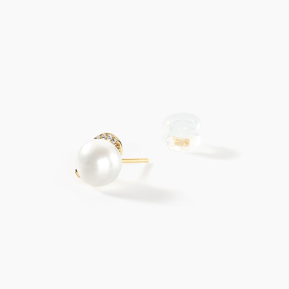Boucles D'oreilles Puces Lucinda Or Jaune Perle De Culture - Puces Femme | Marc Orian