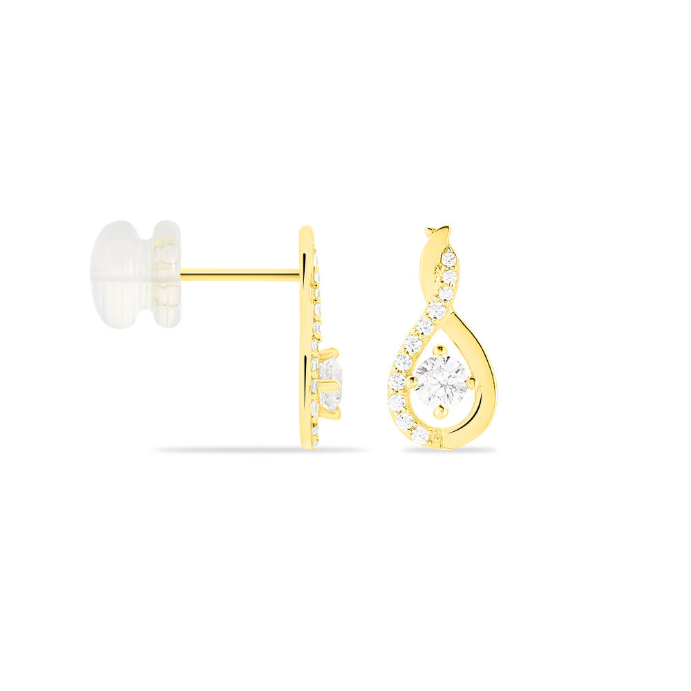 Boucles D'oreilles Pendantes Evana Or Jaune Oxyde De Zirconium - Pendantes Femme | Marc Orian