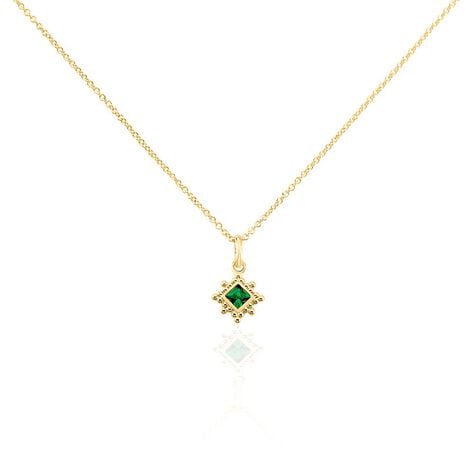 Collier Bobbie Plaque Or Spinelle Vert - Colliers avec pierres Femme | Marc Orian