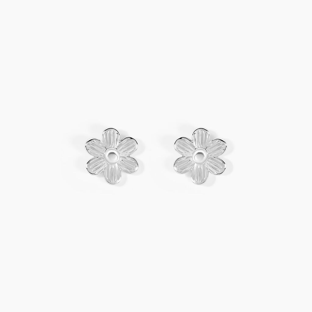 Boucles D'oreilles Puces Niva Argent Blanc - Puces Femme | Marc Orian
