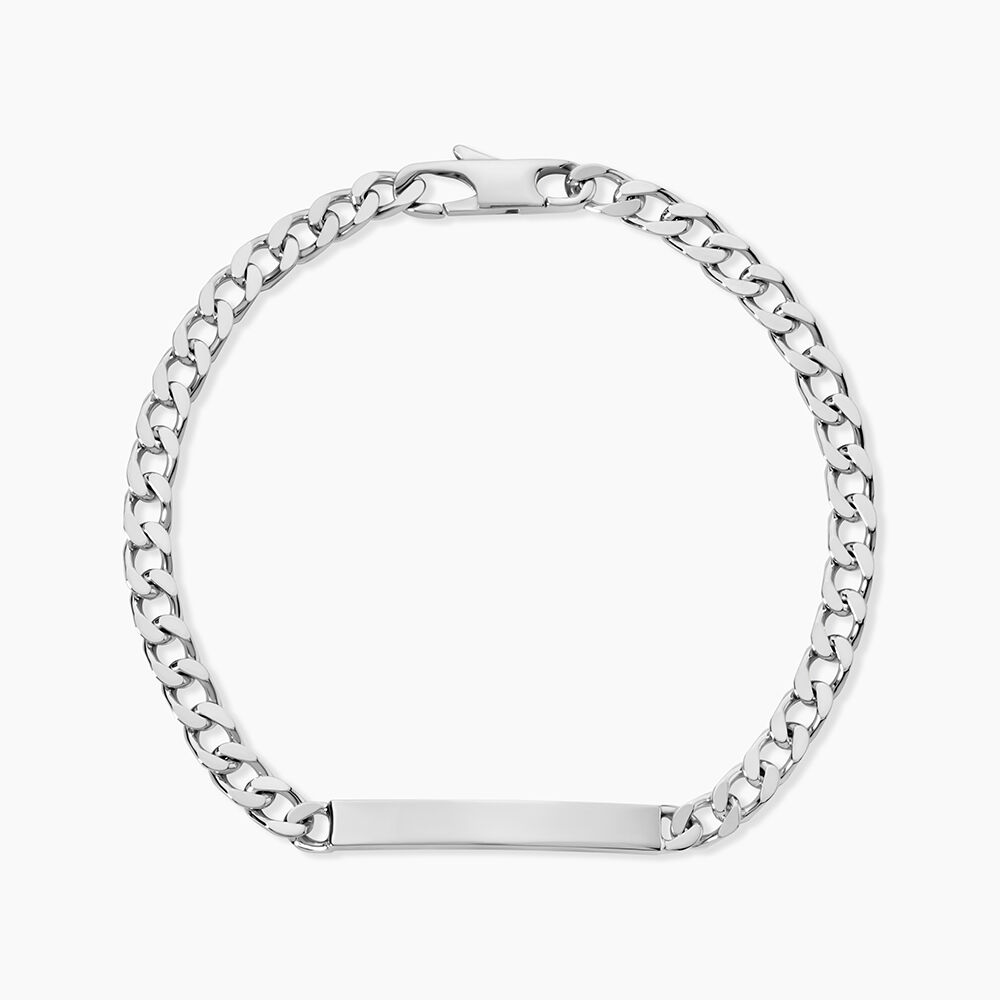 Bracelet Identit&eacute; Argent Blanc Casper - Gourmettes Homme | Marc Orian