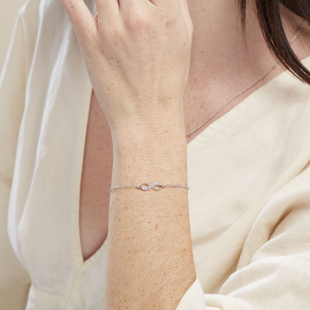 Bracelet Zelma Argent Blanc - Bracelets chaînes Femme | Marc Orian