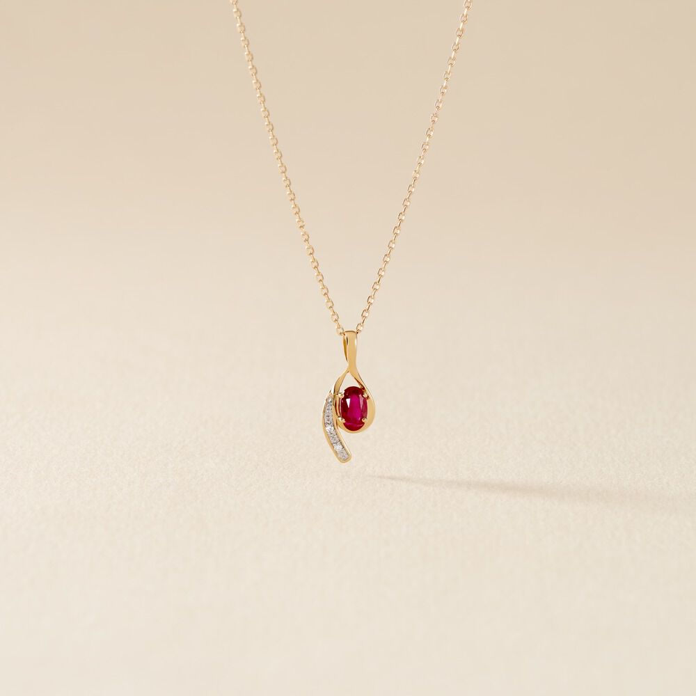 Collier Emotion Or Jaune Rubis Diamant - Colliers avec pierres Femme | Marc Orian