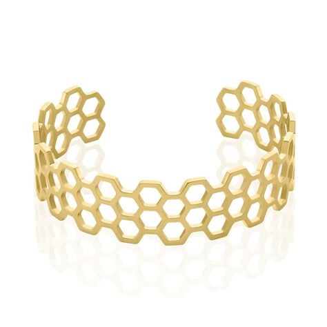 Bracelet Jonc Ouvert Acier Dor&eacute; Buglose - Bracelets joncs Femme | Marc Orian