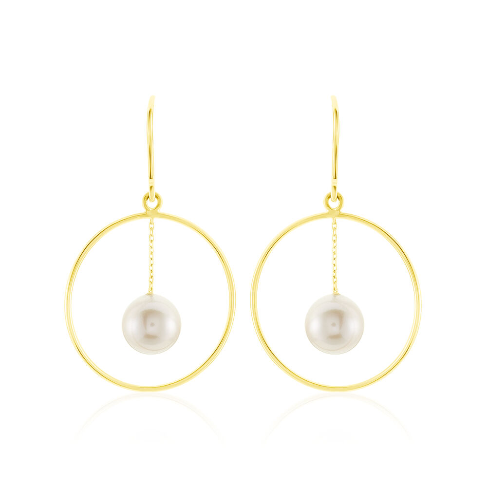 Boucles D'oreilles Pendantes Joris Or Jaune Perle De Culture - Pendantes Femme | Marc Orian
