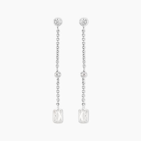 Boucles D'oreilles Puces Argane Argent Blanc Oxyde De Zirconium - Puces Femme | Marc Orian