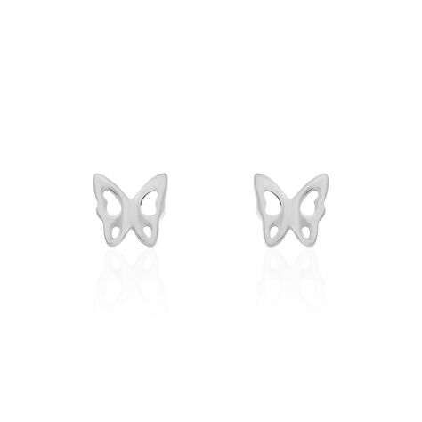 Boucles D'oreilles Puces Bartholomee Papillon Or Blanc - Puces Femme | Marc Orian