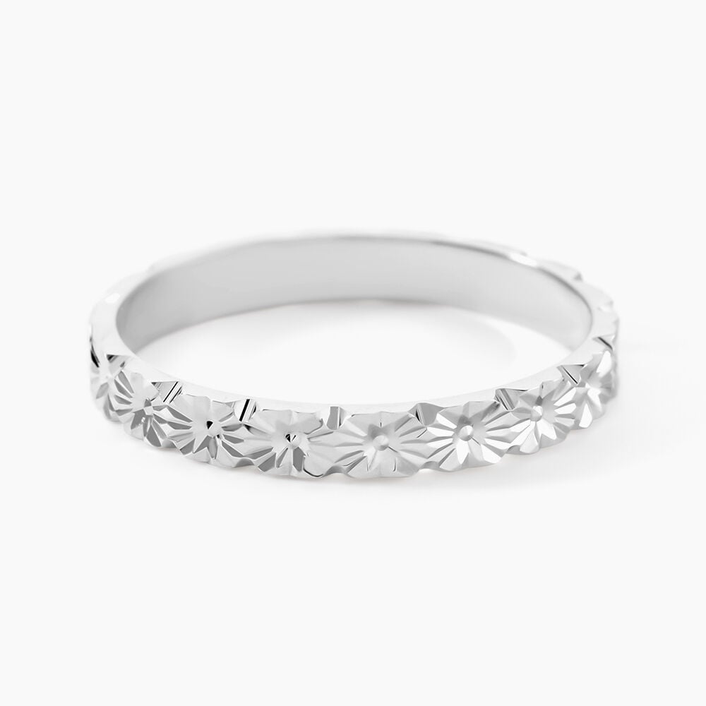 Alliance Fleur Or Blanc - Alliances duo Unisex | Marc Orian