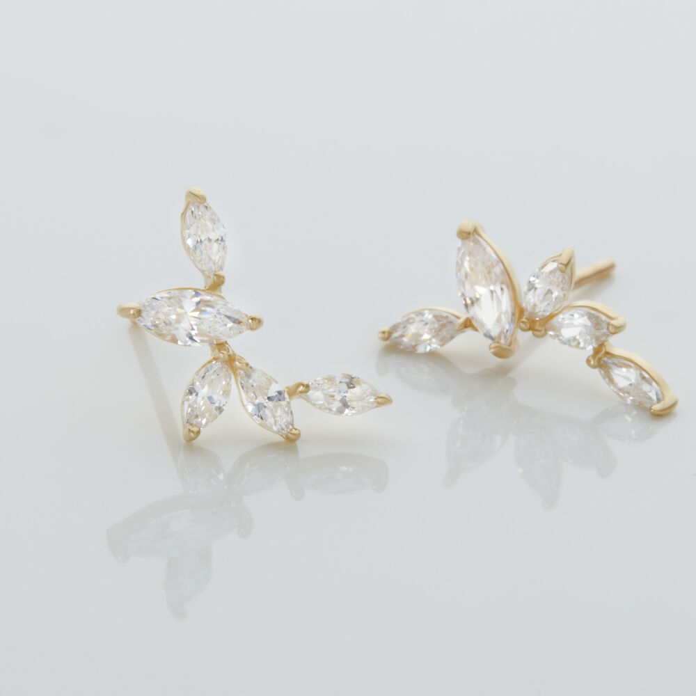 Boucles D'oreilles Barrettes Youssa Barrettes 5 Or Jaune Oxydes - Pendantes Femme | Marc Orian