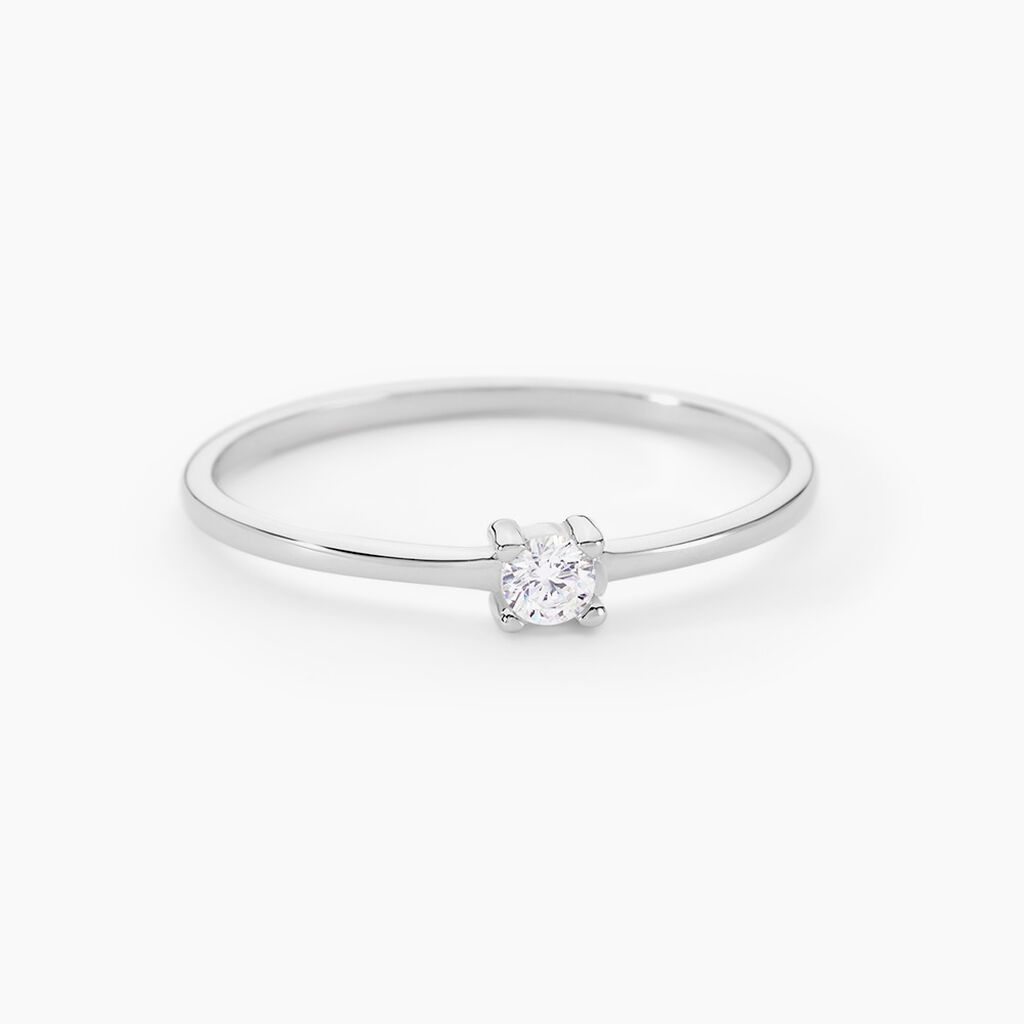 Bague Solitaire 1er Solitaire Argent Blanc Oxyde De Zirconium - Bijoux fantaisie Femme | Marc Orian