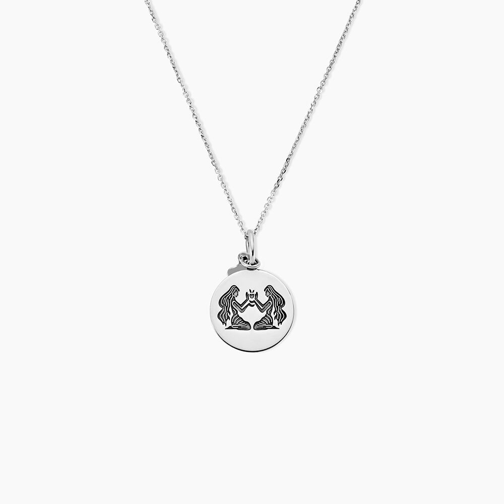 Pendentif Zodiaque Rond Argent Blanc - Bijoux personnalis&eacute;s Famille | Marc Orian