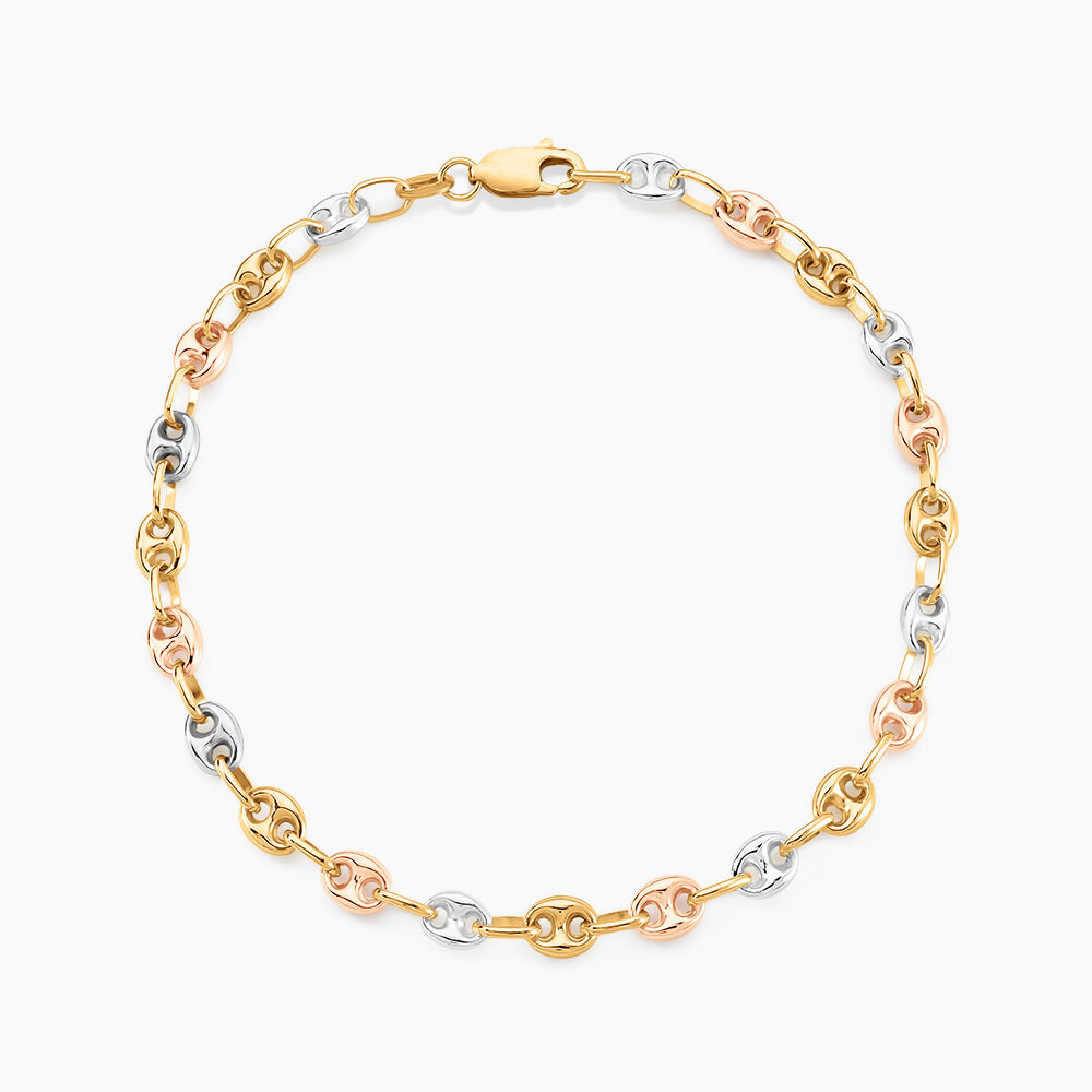 Bracelet Maille Dami Maille Grain De Cafe Or Tricolore - Bracelets mailles Femme | Marc Orian