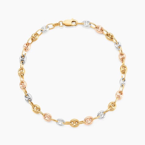 Bracelet Maille Dami Maille Grain De Cafe Or Tricolore - Bracelets mailles Femme | Marc Orian