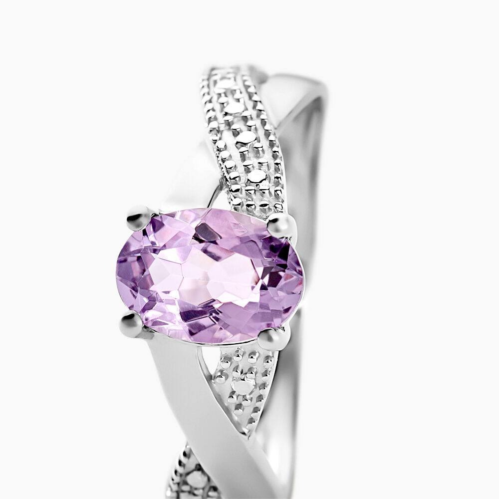 Bague Candice Or Blanc Amethyste - Bagues pierres fines Femme | Marc Orian