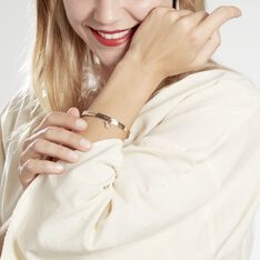 Bracelet Jonc Disney Acier Doré Rose Cristaux - Bracelets jonc Femme | Marc Orian