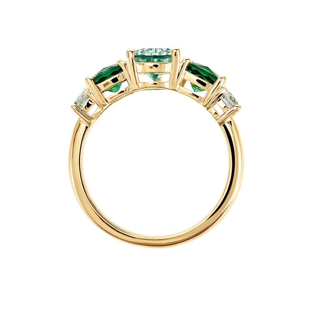 Bague Huffie Plaqu&eacute; Or Jaune Pierre D'imitation - Bijoux fantaisie Femme | Marc Orian