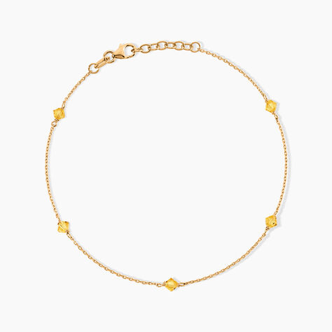 Cha&icirc;ne De Cheville Edvina Plaqu&eacute; Or Jaune Cristaux De Swarovski - Chaines de cheville Femme | Marc Orian