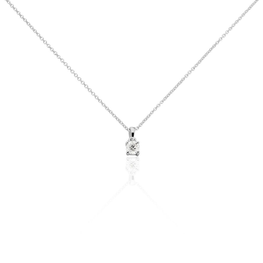 Collier Alexandra Or Blanc Diamant - Colliers solitaires Femme | Marc Orian
