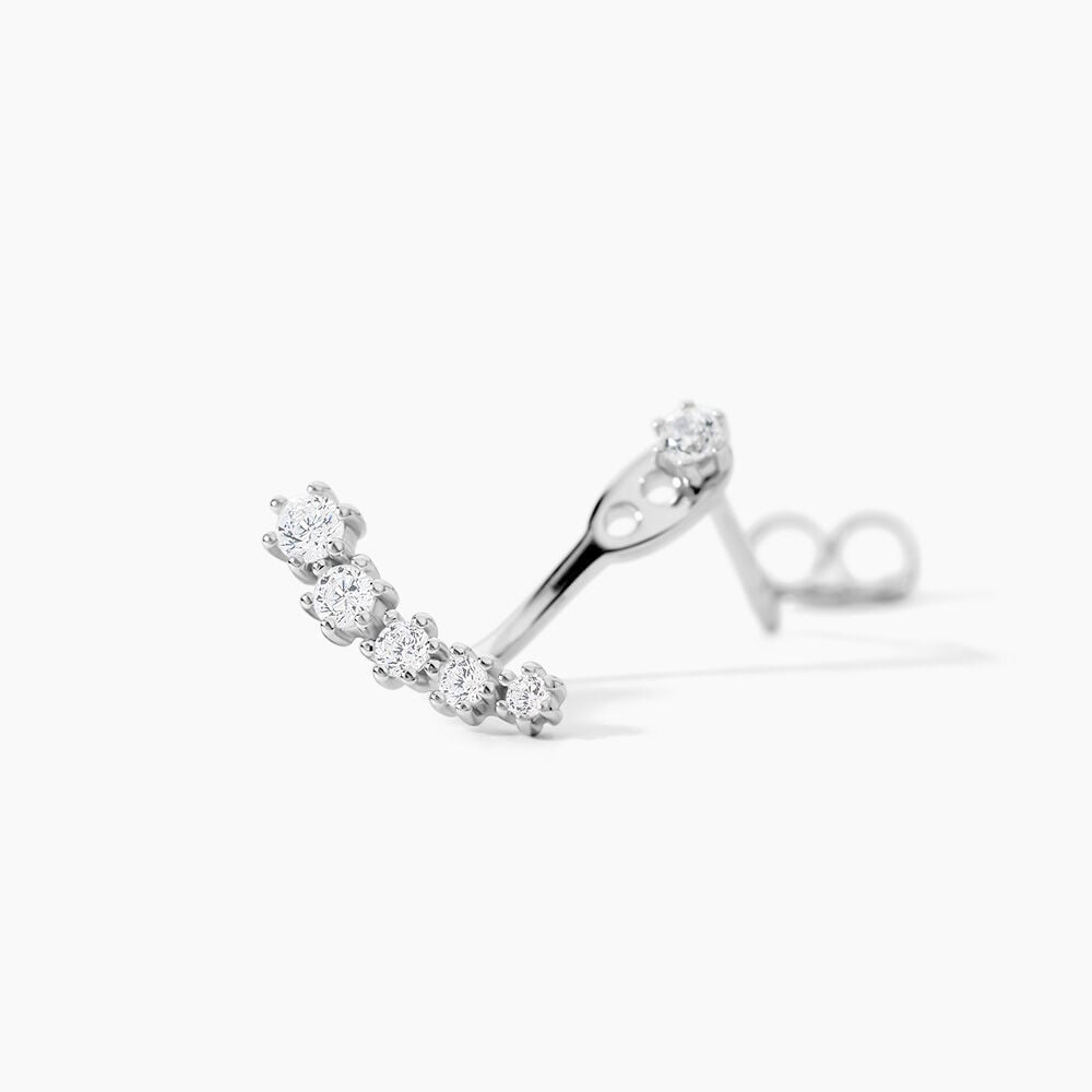 Bijoux D'oreilles Karoly Argent Blanc Oxyde De Zirconium - Piercings d'oreilles Femme | Marc Orian