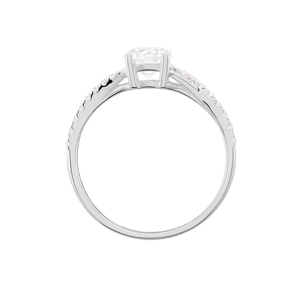 Bague Evita Or Blanc Oxyde De Zirconium - Solitaires Femme | Marc Orian
