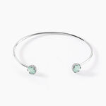 Bracelet Jonc Allyn Argent Blanc Verre - Bracelets joncs Femme | Marc Orian