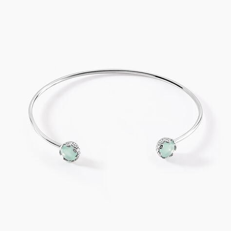 Bracelet Jonc Allyn Argent Blanc Verre - Bracelets joncs Femme | Marc Orian