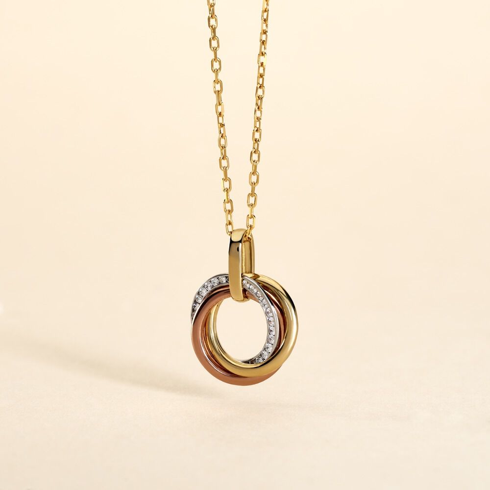 Pendentif Amaiur Or Tricolore Oxydes De Zirconium - Pendentifs Femme | Marc Orian