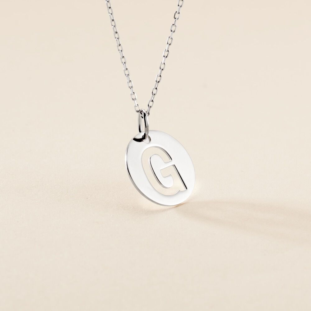 Pendentif Elio G Argent Blanc - Bijoux fantaisie Famille | Marc Orian
