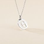 Pendentif Elio G Argent Blanc - Bijoux fantaisie Famille | Marc Orian