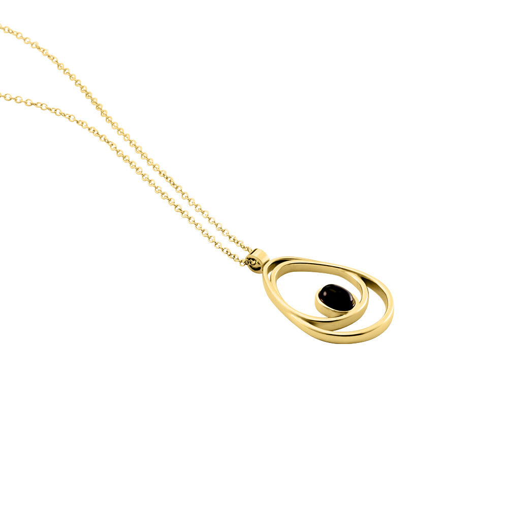 Collier Sautoir Acier Doré Ruben Agate - Colliers avec pierres Femme | Marc Orian