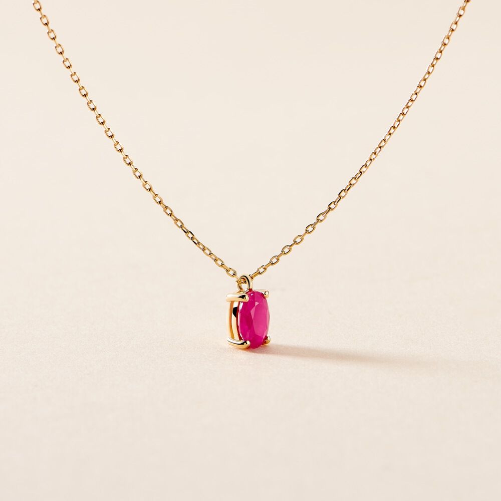 Collier Ovale Or Jaune Rubis - Colliers avec pierres Femme | Marc Orian