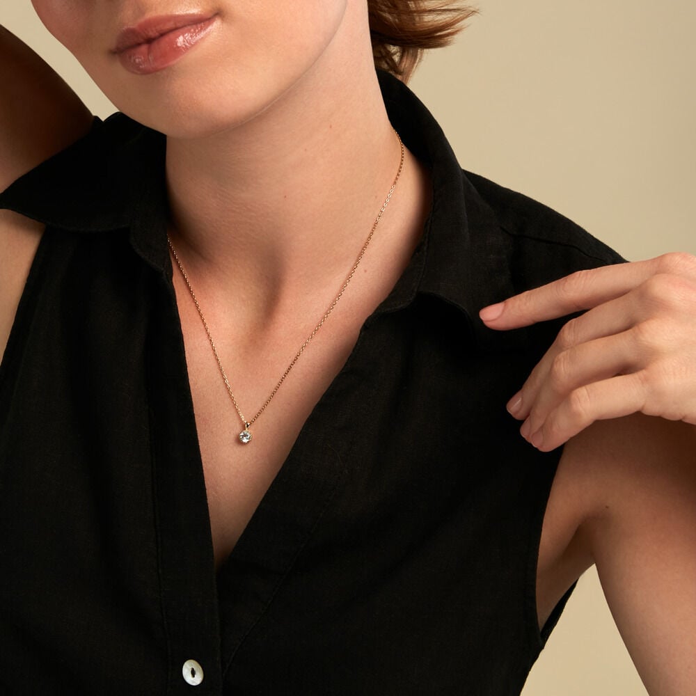 Collier Poem Argent Jaune Topaze Bleu Sky - Colliers avec pierres Femme | Marc Orian