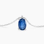 Collier Ovale Or Blanc Saphir - Colliers avec pierres Femme | Marc Orian