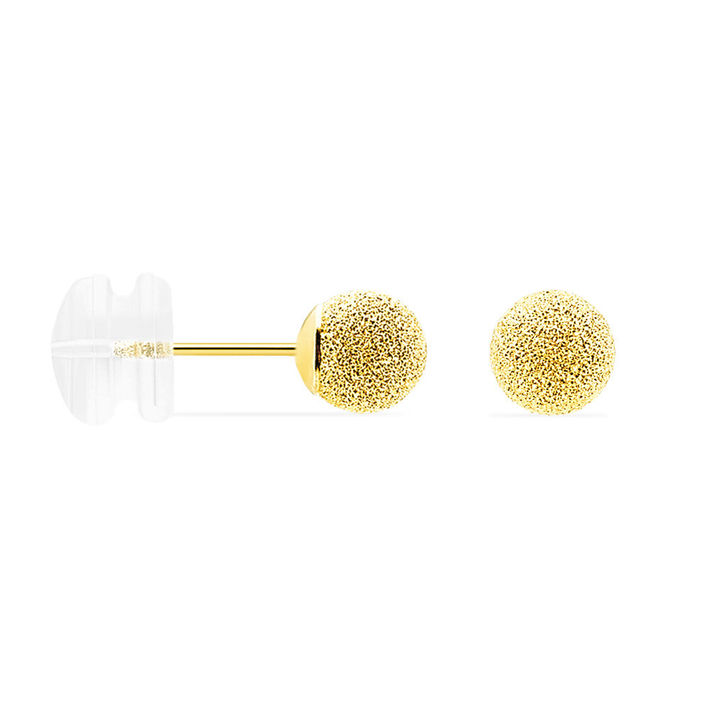 Boucles D'oreilles Puces Fidelia Boule Sablee Or Jaune - Puces Femme | Marc Orian