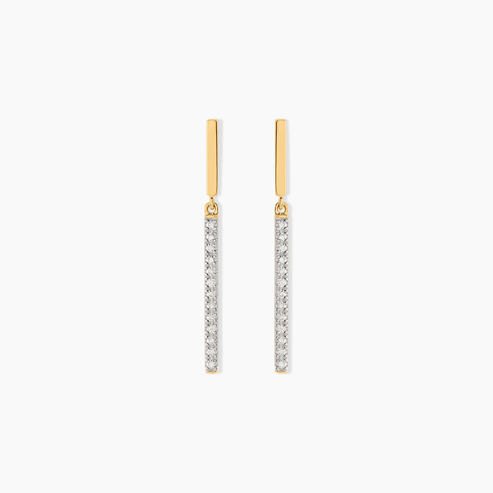 Boucles D'oreilles Pendantes Alayna Or Jaune Diamant - Pendantes Femme | Marc Orian