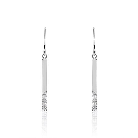 Boucles D'oreilles Pendantes Evodie Argent Blanc Oxyde De Zirconium - Pendantes Femme | Marc Orian