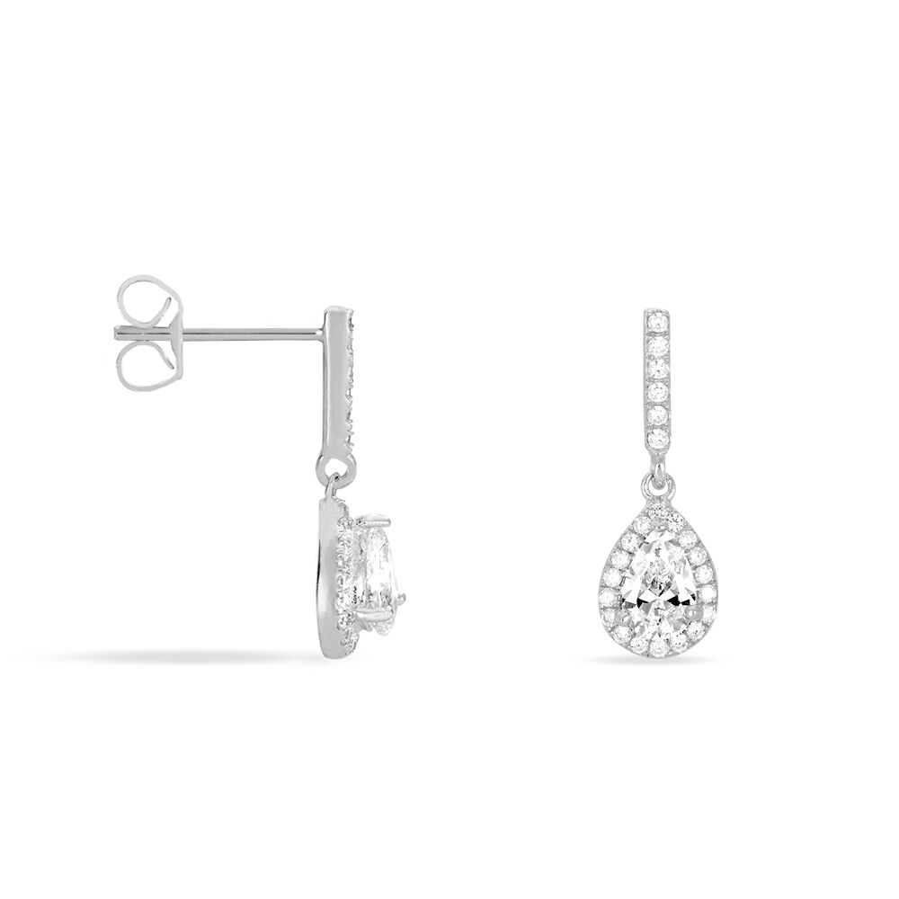 Boucles D'oreilles Pendantes Briony Argent Blanc Oxyde De Zirconium - Pendantes Femme | Marc Orian