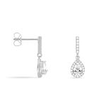 Boucles D'oreilles Pendantes Briony Argent Blanc Oxyde De Zirconium - Pendantes Femme | Marc Orian