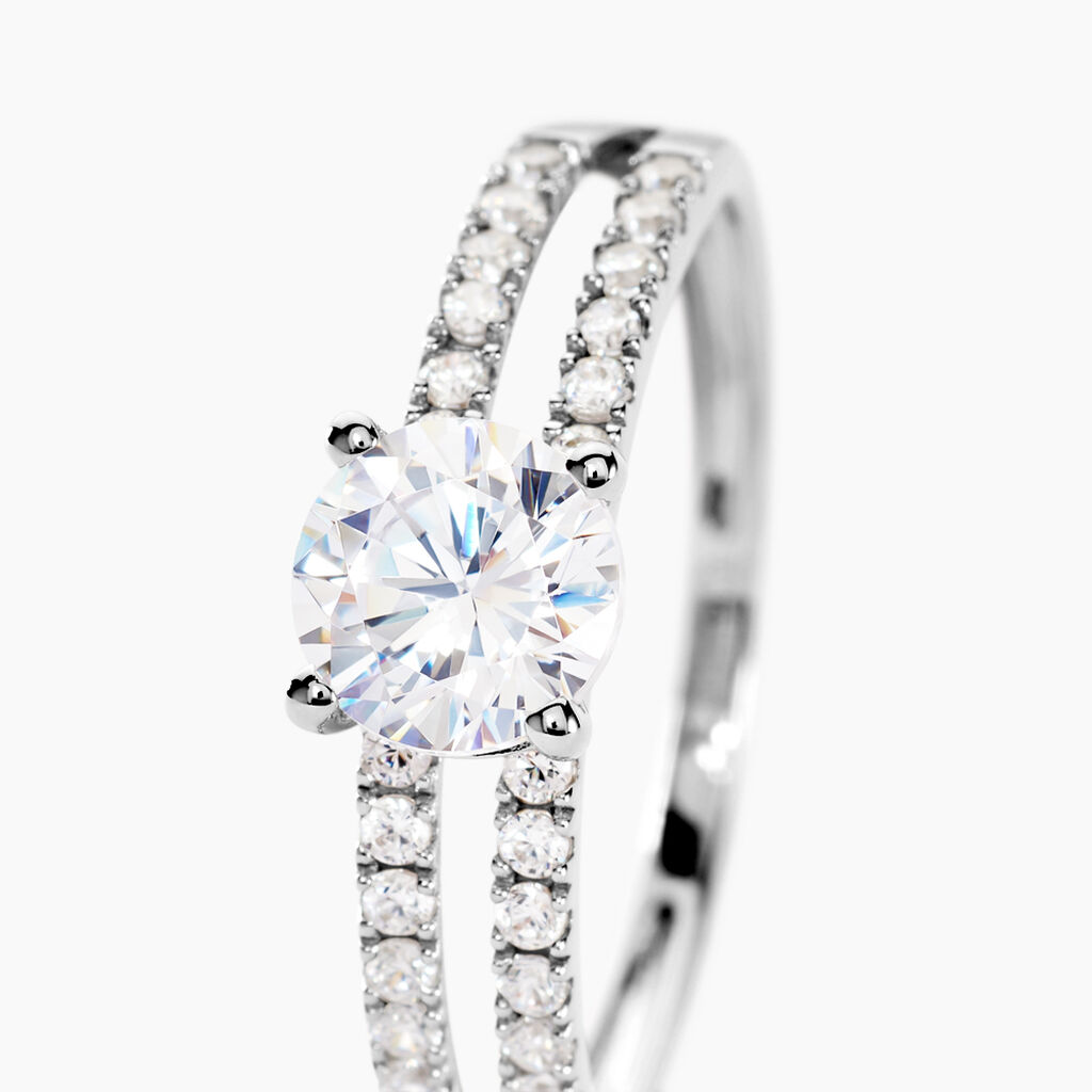 Bague Solitaire Cesarine Or Blanc Oxyde De Zirconium - Bagues Solitaire Femme | Marc Orian