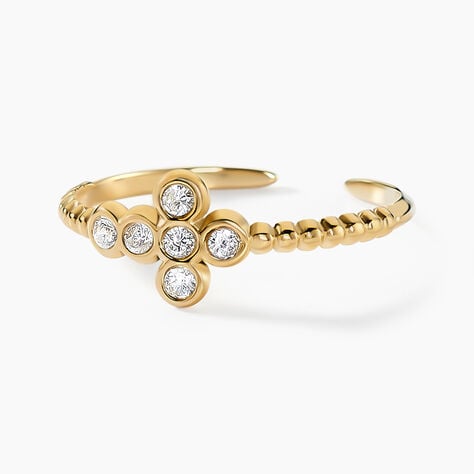Bague Acier Dor&eacute; Cristal - Bijoux fantaisie Femme | Marc Orian