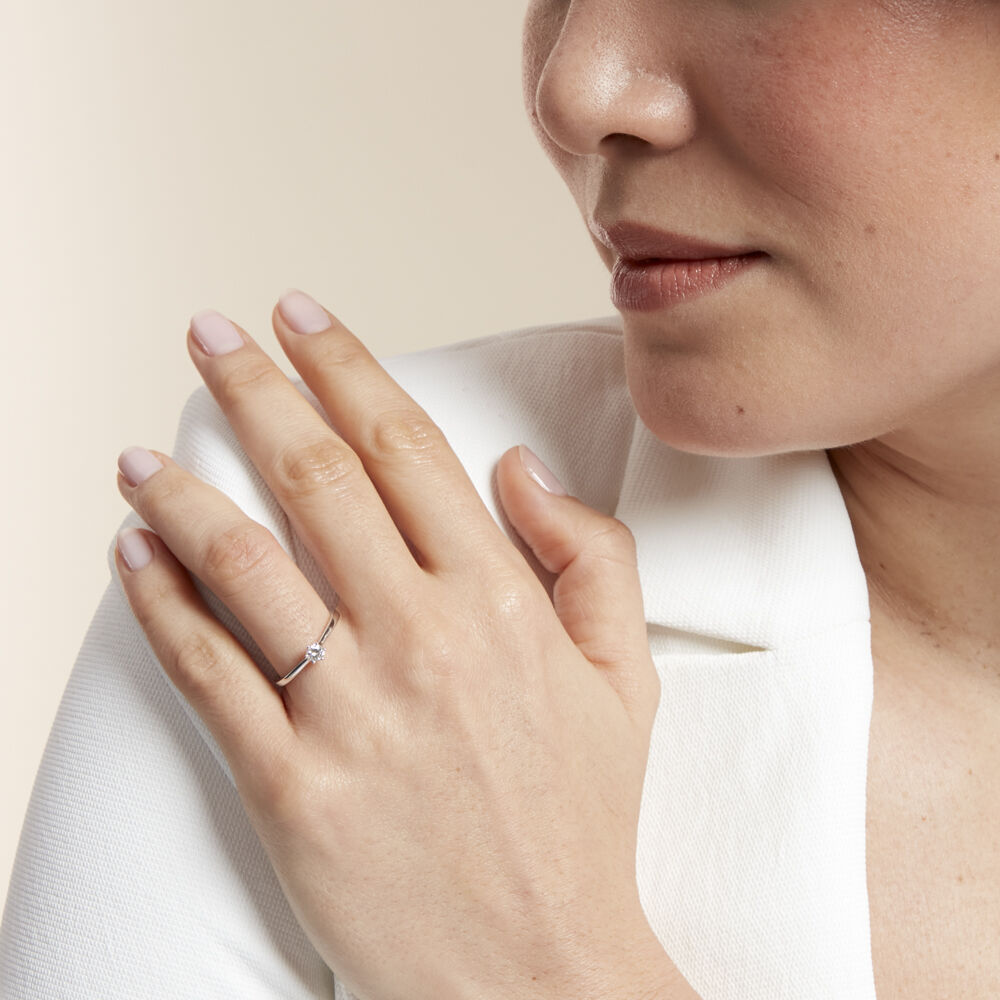 Bague Solitaire Athena Or Blanc Diamant - Solitaires Femme | Marc Orian