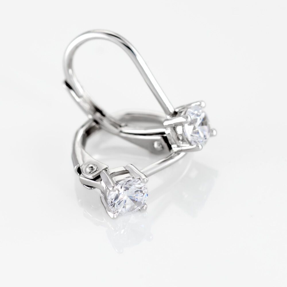 Boucles D'oreilles Dormeuses Argent Blanc Viventiol Oxyde De Zirconium - Pendantes Femme | Marc Orian