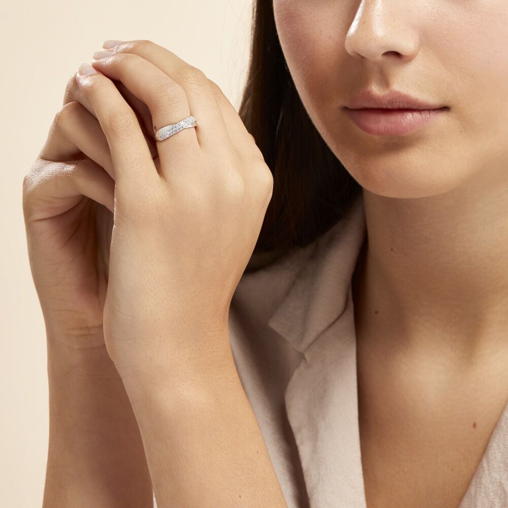Bague Aglae Or Blanc Oxyde De Zirconium - Bagues avec pierre Femme | Marc Orian