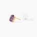 Boucles D'oreilles Puces Ovale Serti Griffe Or Jaune Amethyste - Puces Femme | Marc Orian
